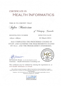 CHI Certificate Sample